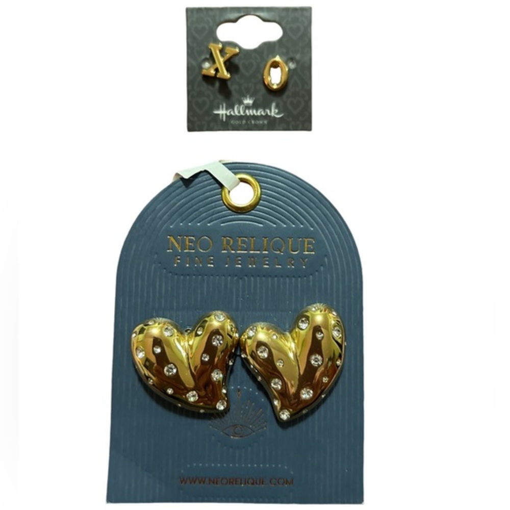 Gold Heart & XO Earrings - Gold Plated NWT